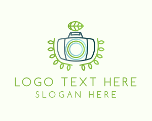 Minimalist - Green Leaf Camera logo design
