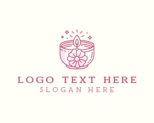 Candle Wax - Flower Scented Candle logo design