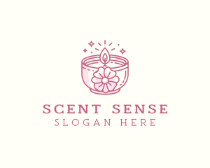 Flower Scented Candle logo design