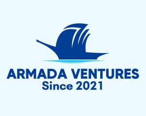 Armada - Sailing Ship Silhouette logo design