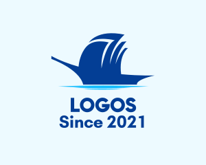 Naval - Sailing Ship Silhouette logo design