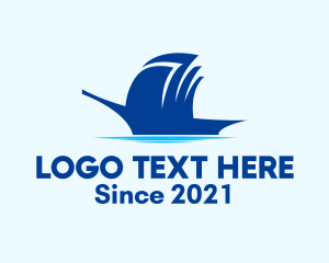 Sea Transport - Sailing Ship Silhouette logo design