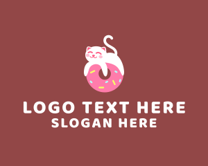 Sweets - Cute Cat Donut logo design