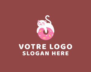 Veterinarian - Cute Cat Donut logo design
