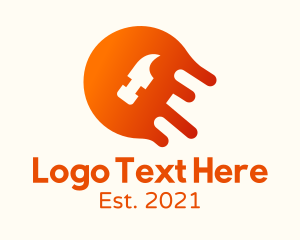 Orange Circle - Round Melted Hammer logo design