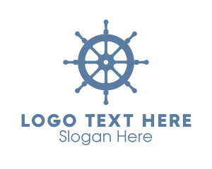 Sailboat - Ship Wheel Helm logo design