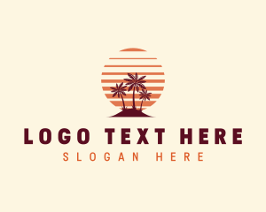 Beach - Tropical Island Summer logo design