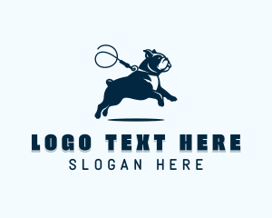 Leash - Bulldog Dog Training logo design