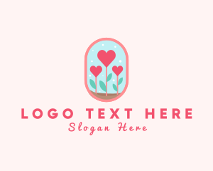 Floral Shop - Heart Flowers Garden logo design