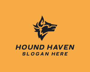 Wild Hound Wolf logo design