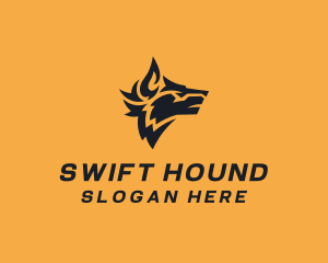 Wild Hound Wolf logo design