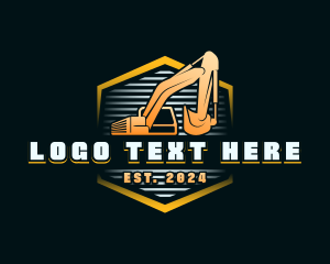 Construction - Excavator Mining Machinery logo design