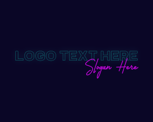 Signage - Neon Outlined Business logo design