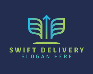 Arrow Wings Delivery logo design