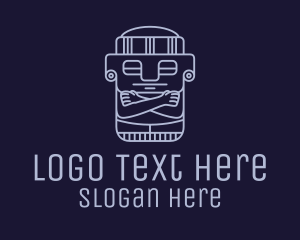 Historian - Aztec Burial Sculpture logo design