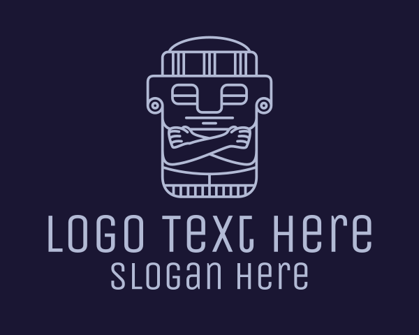 Historian - Aztec Burial Sculpture logo design
