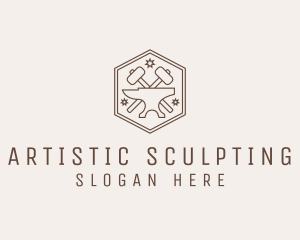Sculpting - Carpentry Hammer Anvil logo design