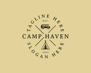 Outdoor Camping Van Tent logo design