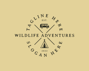 Outdoor Camping Van Tent logo design