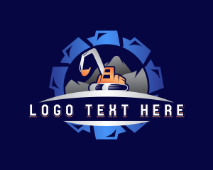 Machine - Excavator Cog Builder logo design
