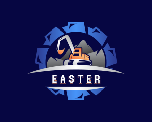 Excavation - Excavator Cog Builder logo design