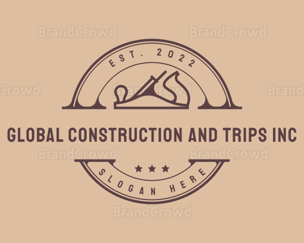 Planer Carpentry Badge Logo