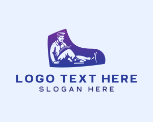 Sneakers - Library Man Shoes logo design