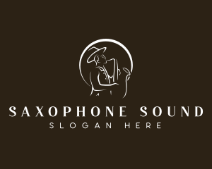 Saxophone Musician Man logo design