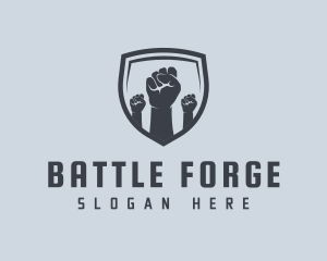 Fight - Shield Fists Protest logo design