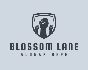 Shield Fists Protest logo design