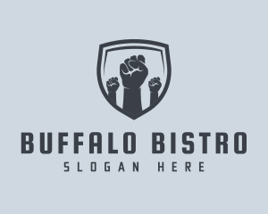 Shield Fists Protest logo design