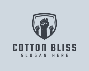 Shield Fists Protest logo design