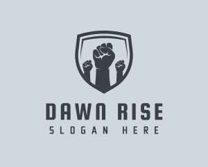 Shield Fists Protest logo design