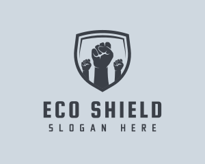 Shield Fists Protest logo design