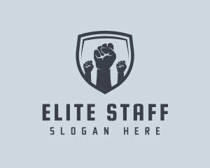 Shield Fists Protest logo design