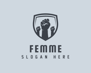 Shield Fists Protest logo design