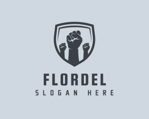 Shield Fists Protest logo design