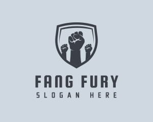 Shield Fists Protest logo design