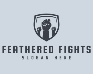 Shield Fists Protest logo design