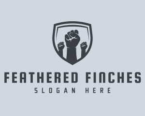 Shield Fists Protest logo design