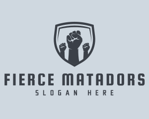 Shield Fists Protest logo design