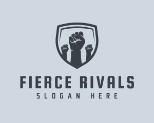 Shield Fists Protest logo design