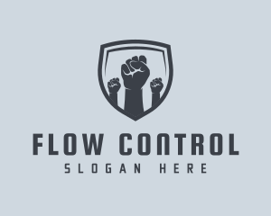 Shield Fists Protest logo design