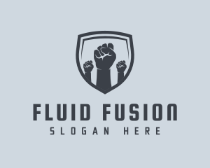 Shield Fists Protest logo design