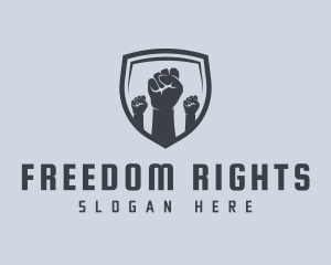 Shield Fists Protest logo design