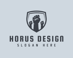 Shield Fists Protest logo design