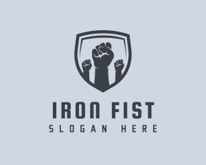 Shield Fists Protest logo design