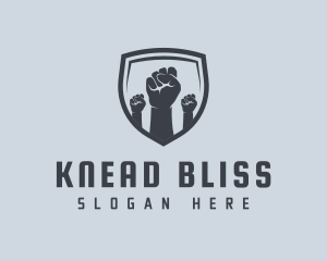 Shield Fists Protest logo design