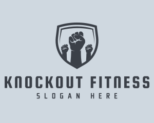 Boxing - Shield Fists Protest logo design