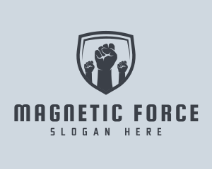 Shield Fists Protest logo design